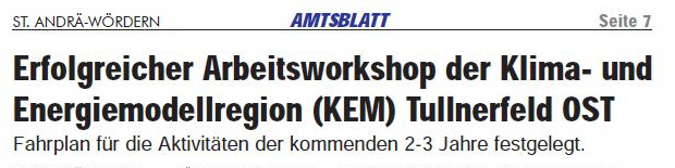 KEM TO 1603 Amtsblatt STAW Workshop